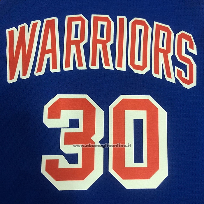 Maglia Golden State Warriors Stephen Curry #30 75th Anniversary Blu